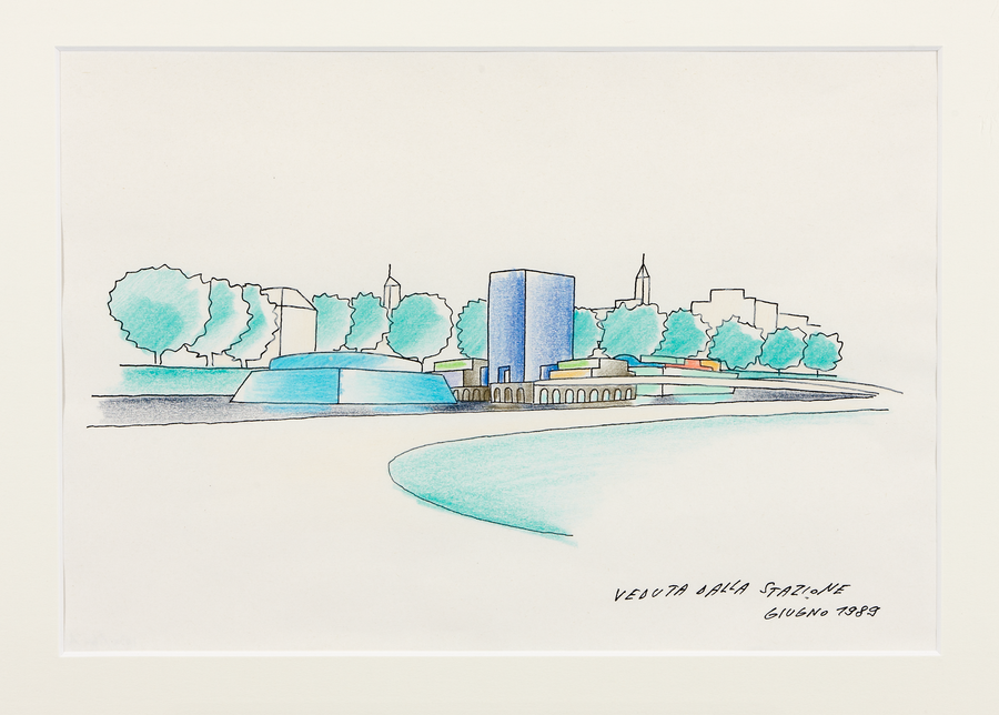 The Museum seen from the Groningen Central Station by Alessandro Mendini, 1989 © Groninger Museum, Photo: John Stoel