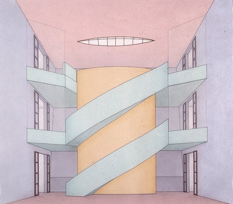 Drawing of the grand staircase by Studio Alessandro Mendini, 1991 © Groninger Museum, Photo: John Stoel