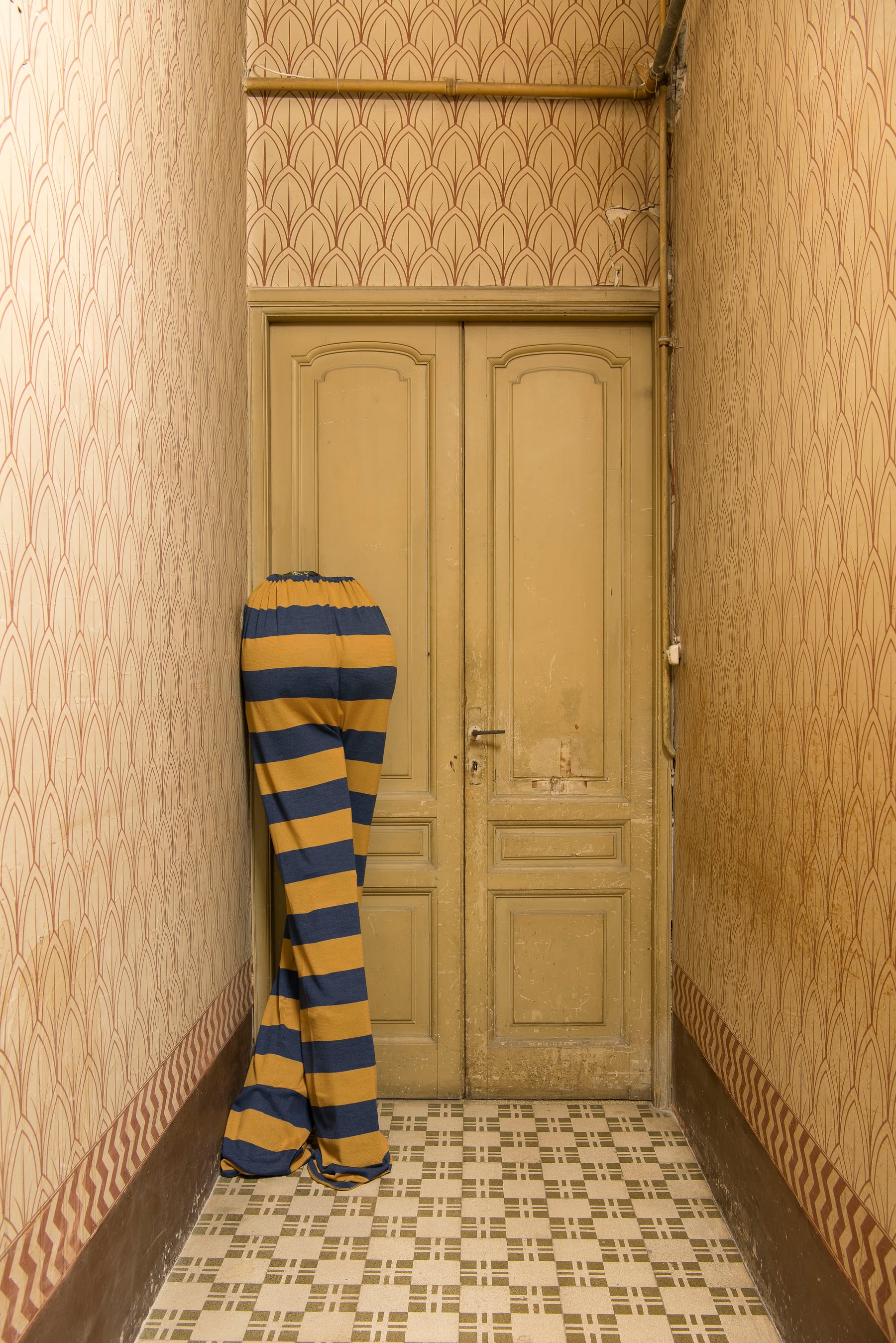 Ola Vasiljeva, Ivan the Bear's Son, 2017, wool-stuffed puppet, Courtesy of the artist Indipendenza Roma, Photo: Giorgio Benni
