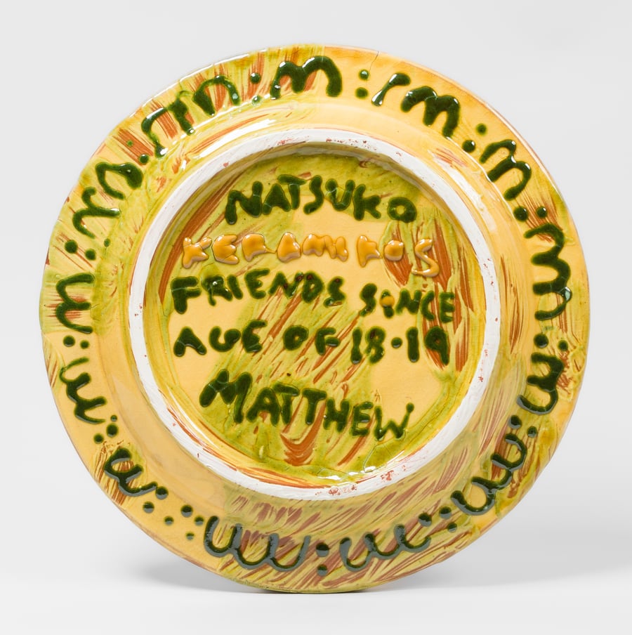 Matthew Lutz-Kinoy and Natsuko Uchino, Platter from Keramikos 3, 2019
Courtesy of the artists and Mendes Wood DM, São Paulo, Brussels, Paris, New York
Photo by Miguel Rózpide Pazó