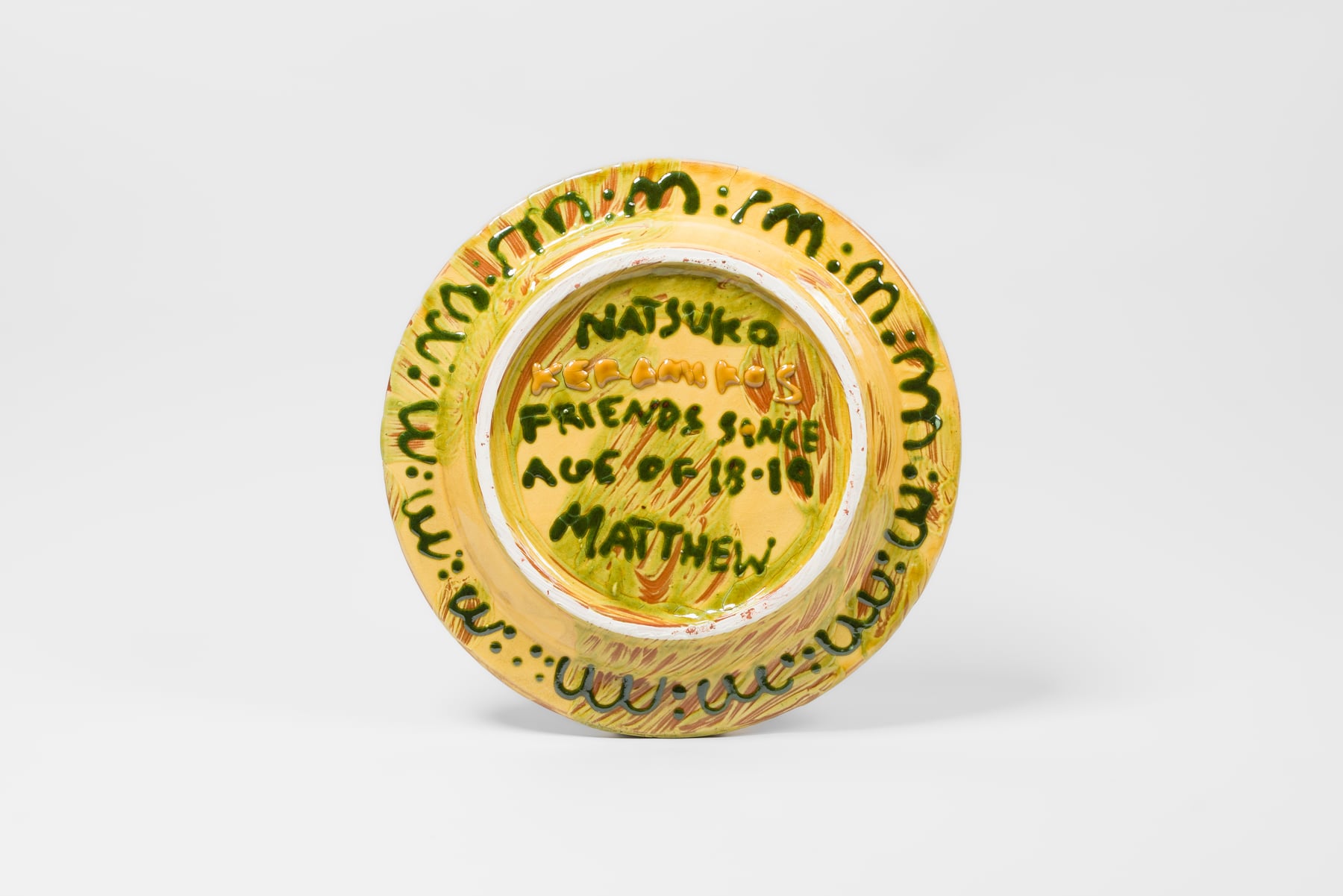 Matthew Lutz-Kinoy and Natsuko Uchino, Plate from Keramikos 5, 2024
Courtesy of the artists
Photo by Paul Hennebelle
