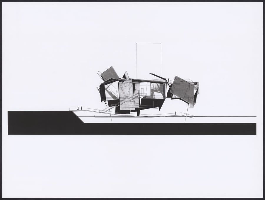 Architectural plan Coop Himmelb(|]au pavilion, 1993 © Groninger Museum, Photo: RHC Groninger